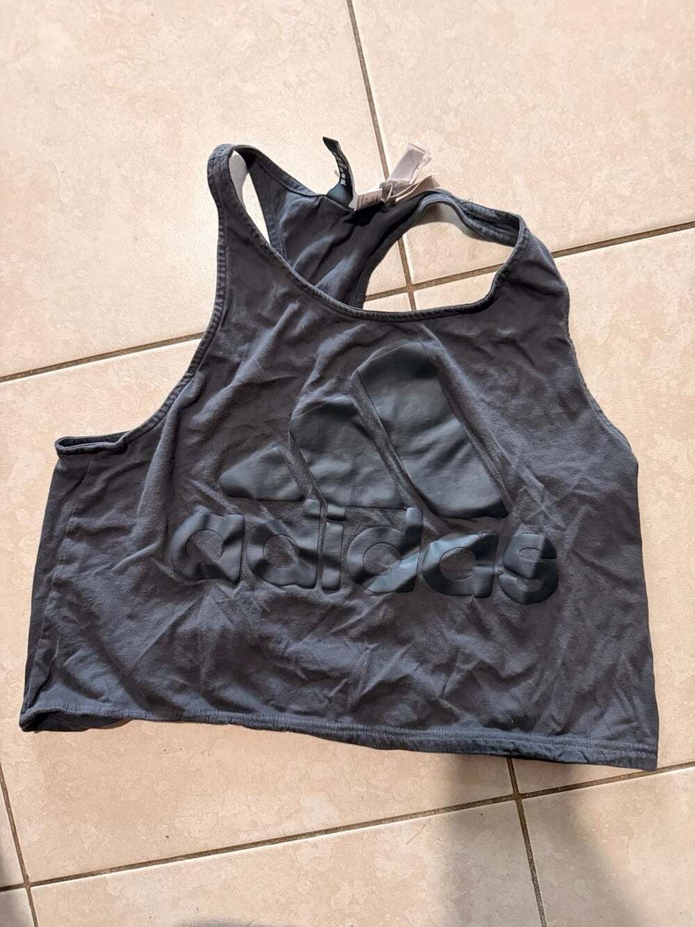 adidas Women's Athletics Sport ID Cropped Racerback Tank Top Black
